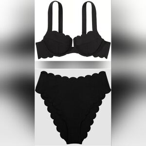 32A/XS🖤SALE VS Swim Scallop Full Coverage BikiniTop HighWaist Cheeky Bikini Set